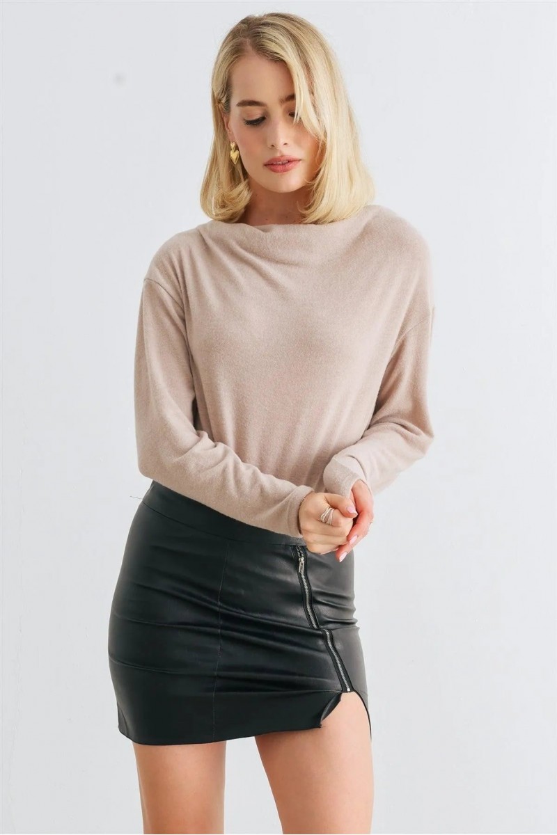 Taupe Long Sleeve Soft To Touch Bodysuit /1-2-2-1