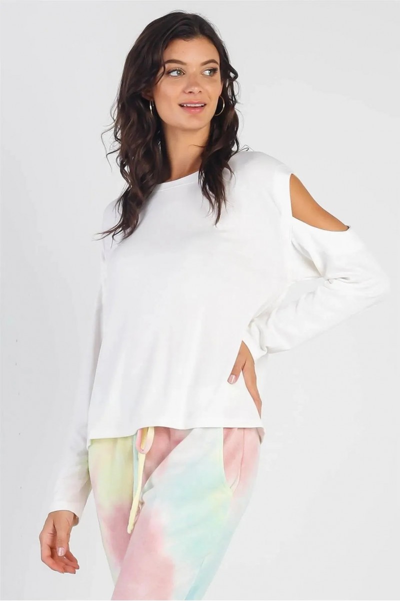 Off-The-Shoulder Long Sleeve Basic Top